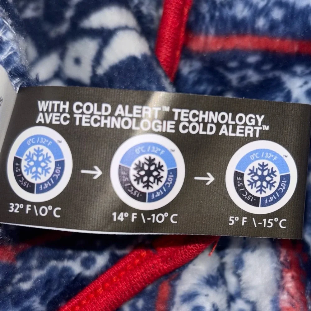 Dog Coat Size Large Cold Alert Technology Fair Isle Print Blue and Red LuvGear